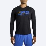 آستین بلند ورزشی مردانه بروکس مدل Brooks Men's Distance Graphic Long Sleeve|مشکی کد 767 - تصویر 2
