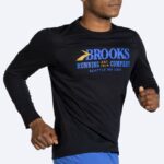 آستین بلند ورزشی مردانه بروکس مدل Brooks Men's Distance Graphic Long Sleeve|مشکی کد 767 - تصویر 3
