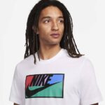تیشرت مردانه سفید با گرافیک رنگی نایکی Nike کد 1027 - تصویر 4